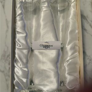 Oleg Cassini Crystal Glass Set with Silver Accents